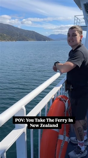 One of the world’s most beautiful ferry crossings! Sailing from Wellington, Picton, the Interislander ferry takes you through the stunning Cook Strait & Marlborough Sounds—where wild coastline, deep blue waters, and lush green hills in New Zealand. #newzealand #newzealandtravel | The Broke Backpacker - Adventure Travel Blog