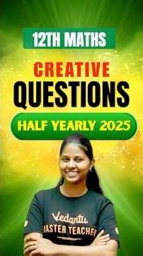 12th Maths Creative Questions | Half Yearly 2025 #halfyearly2025 #12thmaths