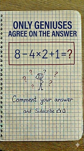 90% FAIL this simple math test! 8-4 \\times 2+1=?