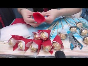 CHOCOLATE BOUQUET FERRERO ROCHER DIY GIFTS IDEA
