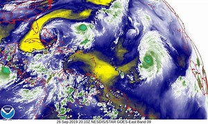 10K views · 795 reactions | Tonight's water vapor loop. So pretty to look at! Lorenzo in the middle Atlantic is a monster.... HUGE! Karen struggling with an upper low to her west. Dry air in yellow... Most air in blue. Not a lot to worry about tonight in the tropics. I am going to be a Drunk Donkey and try and get my first 8-hours of sleep since April lol. See you coneheads at 9:19am. www.spaghettimodels.com | Mike's Weather Page | Facebook