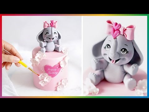 Elephant Cake｜Fondant Elephant｜Elephant Fondant Cake｜Fondant Elephant Tutorial｜Elephant Cake Topper