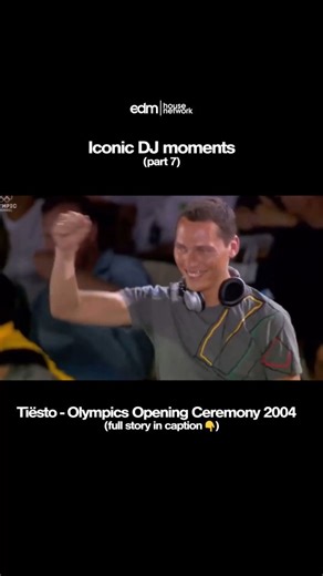 Tiësto DJing at the Olympics opening ceremony in 2004 🤯⁠ ⁠ Back in 2004, Tiësto did something no DJ had ever done before. He played live during the opening ceremony of the Olympic Games in Athens, with billions of people watching around the world. ⁠ ⁠ At the time, electronic dance music wasn't as mainstream as it is now, so seeing a DJ on a stage like that felt out of this world. It showed the world just how big dance music could be. ⁠ ⁠ Looking back, this moment really changed things. Not just
