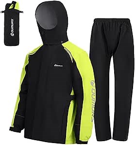 Motorcycle Rain Suit For Men & Women Waterproof Motorcycle Rain Gear Fishing Riding Golf Working Bike Hunting Camping Rain Coat, Lightweight Nylon Reflective Rain Jacket Rain Pants