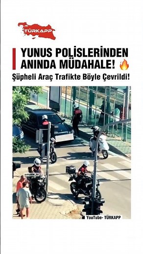 ⭕️ Yunus polislerinin trafikte şüphelendiği aracı çevirdiği anlar. — Neden çevirmiş olabilirler? 🤔