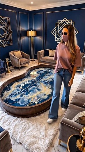 Satisfying Epoxy Resin Ocean Table Pour 🌊