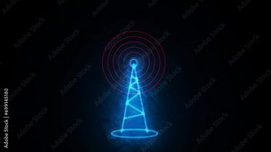 Technological networks. Concept for wireless mobile telecommunication services. Stock Video