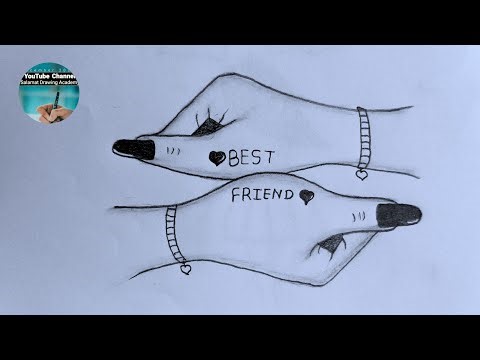 Best Friend Drawing | Easy Bestie Sketch Ideas | Friendship Day Special Pencil Art