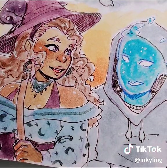 Decided to share some characters of mine for a webcomic I hope to make soon.#oc#witch #characterdesign #art #watercolor #illustration #comic