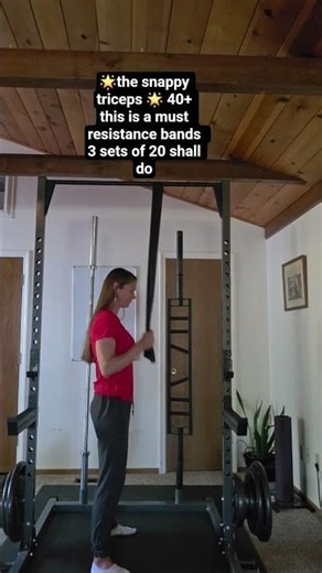 resistance bands tone triceps pull-down exercise