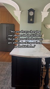 high tech HIDDEN in this vintage kitchen? 👀 Brenda wanted easy, accessible charging without messy cords or cluttered counters. The Blade Duo from Docking Drawer was installed in this wide, custom-made drawer, perfectly fitting the kitchen's unique design! "I chose The docking drawer for ease and accessibility. We are always charging our phones in the kitchen. The problem with that is we are always looking at them in the kitchen. I wanted a way to have convenience, but clean counters This is the