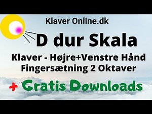 D dur Skala Klaver | Fingersætning 1 & 2 oktaver | Højre og Venstre Hånd | Gratis Downloads |