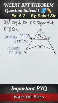 Triangles |Basic Proportionality Theorem(BPT) |Class 10 |NCERT #shorts #shortsfeed #maths #saket_sir