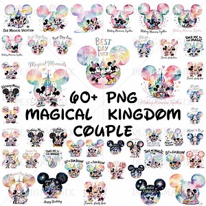 Magical Disney Vacation PNG Bundle, Mickey Minnie Matching Couple Clipart, Mouse Ears Castle Art, Pastel Love Sublimation Files - Etsy UK