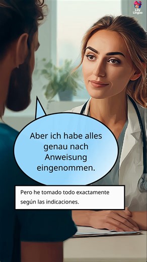 Alemán A2 – Diálogo corto: ¿Por qué sigo tosiendo? | Lily Lingua #shorts
