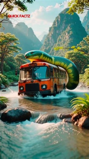 Giant python rolling over bus 😯#shorts