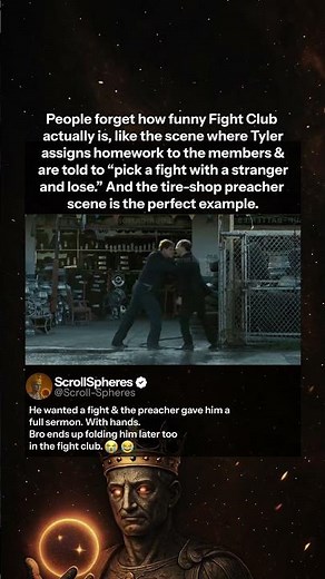 In Fight Club (1999) The Preacher Delivers The Holy Hands - Movie Details