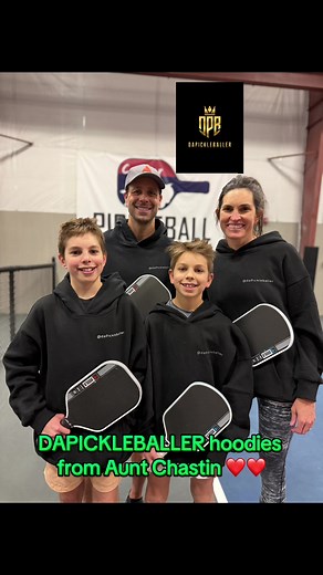 Thanks to Aunt Chastin for the custom DAPICKLEBALLER hoodies ❤️🙏🏻🔥 #dapickleballer #pickleballers #pickleball #youngpickleballplayers #pickleballaddict