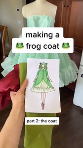 🐸 making a frog coat: part 2! 🐸 😌💕 #frogtok #fashion #diy #frog #phrog | CrescentShay