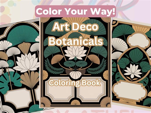 Art Deco Coloring Book | 100 Vintage Botanical Designs (PDF Pattern) - Etsy