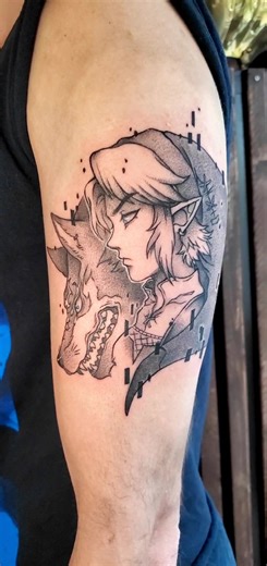 Minimalist Twilight Princess Wolf Link Tattoo Art
