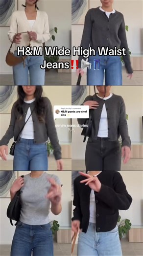 H&M Wide High Waist Jeans Preorder in Phuentsholing