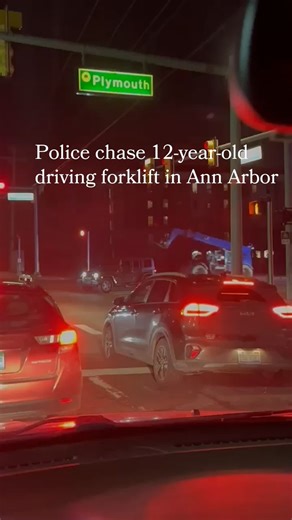 A 12-year-old Ann Arbor boy driving a forklift was arrested Saturday evening after leading police on a chase and hitting 10 vehicles, according to Ann Arbor police. Around 7:20 p.m., the Washtenaw Co. Sheriff’s Office took over the pursuit. The boy stopped shortly before 8 p.m. near M-14 and Gotfredson Road, where he was taken into custody. #annarbor | The Ann Arbor News
