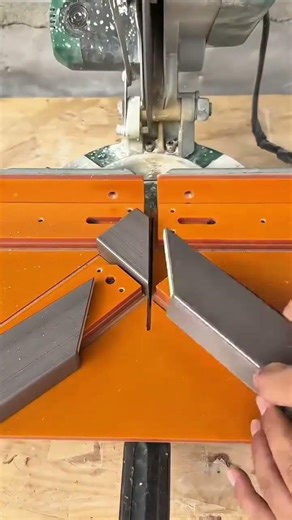 precision cutting metal bar at an angle using a band saw for a clean accurate joint