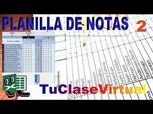 Planilla de Notas para Docentes en Excel. parte 2