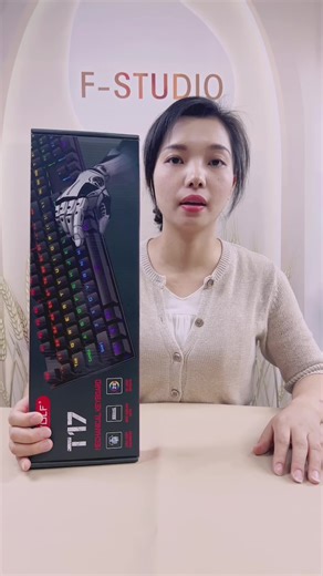 T-WOLF T17 Blue Switch Mechanical Keyboard Cyan Axis 104 Keys Rgb Wired Gaming Mechanical Keyboard for Desktop Game Tablet Pc