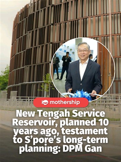 Speaking at the opening of the Singapore International Water Week, DPM Gan used the new Tengah Service Reservoir as an example to highlight the importance of long-term planning and consistent investment in building Singapore’s water systems. Completed in November 2025, the new reservoir serves the current and future water demands of the residential and industrial population in Tengah Town. #mothershipnews