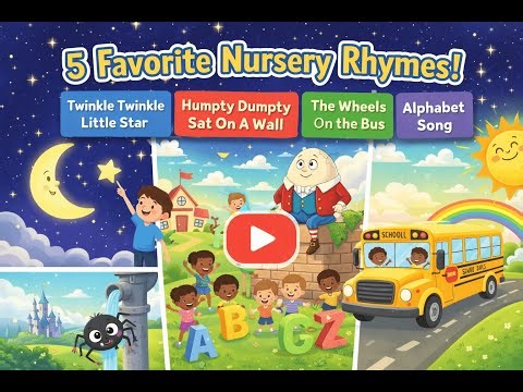 11 MIN Storybook Rhymes Collection: 5 Popular Nursery Rhymes | Twinkle Twinkle Little Star & MORE! 🎶