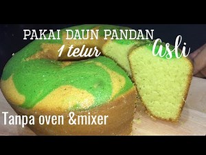 Resep Cara Membuat Bolu Air PANDAN 1 TELUR LEMBUT | Tanpa Oven & Mixer