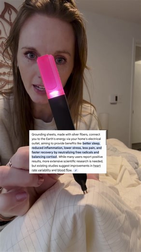 A grounding sheet that is 95% cotton and 5% silver. The silver threads when attached to the grounding port of your outlet will ground you when touching your skin. #groundingmat #groundingsheet #grounding #newyearnewme #TikTokShopCreatorPicks