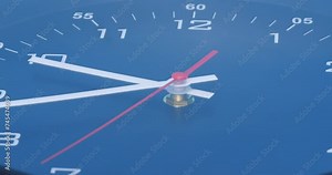 4K footage Close-up Front view Time-lapse zoom in black wall clock telling time 9.20