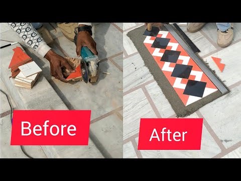 Amazing Zig Zag Tiles Design Cutting & Fitting | Full Step by Step Process 🔥