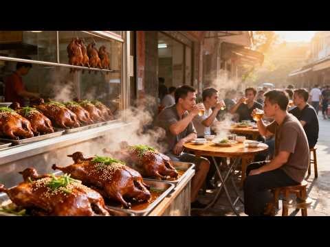 Traditional Cantonese roast goose recipe, first roasted then deep-fried