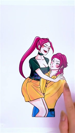 Sticker Book Cute Anime Couple Love Hug ASMR #shorts