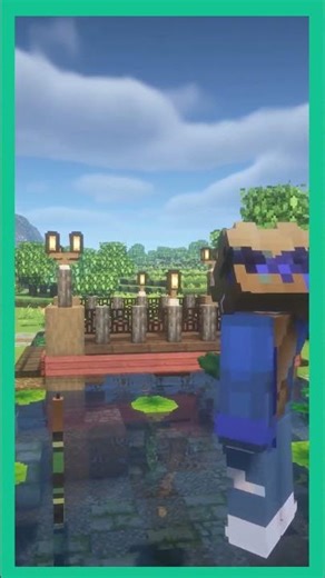 Minecraft Pond Bridge | Easy Spring Garden Build #shorts