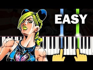 Jolyne's Theme - JoJo's Bizarre Adventure - EASY Piano tutorial