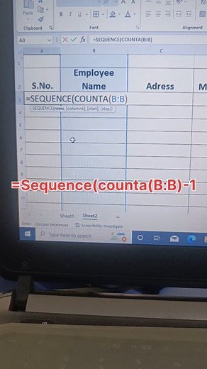 How to insert automatic serial number in excel Automatic serial number insert kaise kare #viral #trending #reels #viralvideos #video #short #instagram #instagood #fyp #education #computer #technology #reels #computerscience #computerscience #computersetup #éducation #short #shorts #like #follow #followers #successcomputermawana #mehboobrajput #excel365 #excelsheet #excelformula #advanceexcel | successcomputermawana