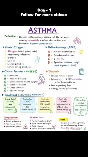 Asthma Attack Explained 😰 | Causes, Symptoms & Emergency Treatment | Nursing Guide, nursingbook0