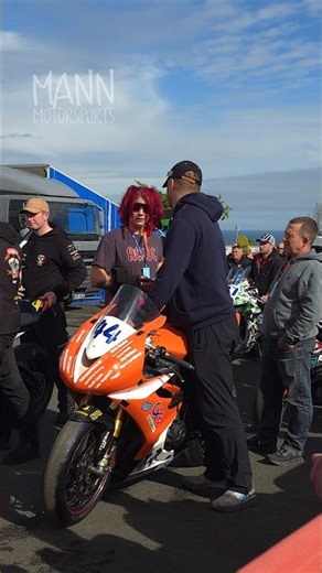 Race Bikes Lined Up for Isle of Man TT Technical Inspection and Approval