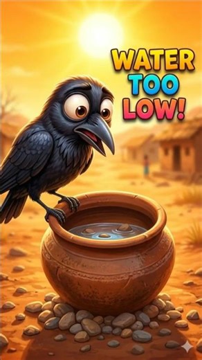 A thirsty crow + a smart idea = Problem solved! #cartoon #animation #kidsstory