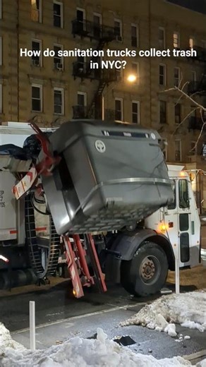 Trash trucks pick up garbage in NYC