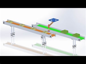 Pick and Place Robot on Packaging Conveyor | Solidworks Animation