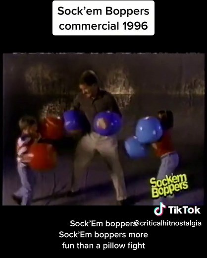 Sock’em Boppers commercial from 1996 #nostalgia #90skids #90sthrowback #oldcommercials #90stoys #millennial #90sbaby
