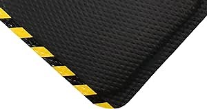 M+A Matting Hog Heaven Anti Fatigue Mat – Welding Resistant Grease and Oil Proof Industrial Commercial Grade Door Mat for Indoor Entrance, Workshop, or Garage, 3x5 Size, 5/8" Thick, Striped Border