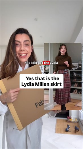 Yolanda Verity Flint on Instagram: "This skirt is more affordable than the Holland Cooper ones let’s see if it’s any good! Everything looks good on Lydia Millen but how will it look on me? Definitely my cup of tea. Composition approx 30%wool and 70% polyester Is also lined. It feels lovely to wear elegant whilst blending past and present seamlessly. @fabrique.official is a fashion collective that collaborates with hundreds of independent designers to create exclusive, high-fashion pieces that ar