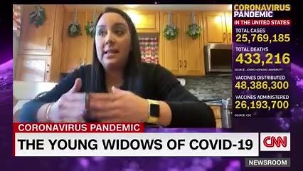82K views · 716 reactions | “The weight of feeling alone was…lifted because now there was someone else who understood.” Young widows whose husbands died of Covid-19 are separated by the pandemic but connected through their grief. https://cnn.it/3j6izAW This originally aired Jan. 29, 2021. The numbers and statistics on the right side reflect that original date. | CNN | Facebook
